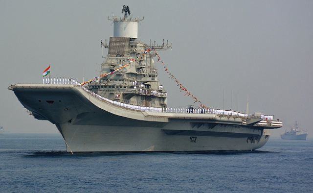 India's largest naval ship, the aircraft carrier INS Vikramaditya ...