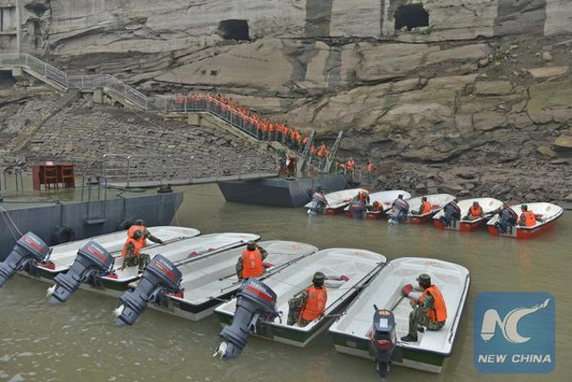 Rescue operations after the Chinese sunken ferry in Yangtze river with more than 400 missing