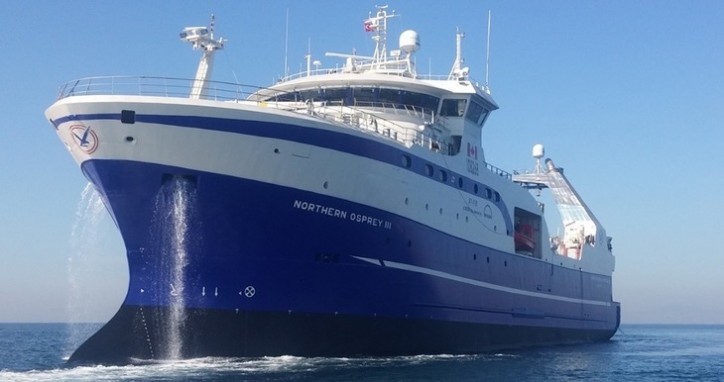 Skipsteknisk-designed Arctic shrimp trawler build for MV Osprey Ltd. christened at Tersan Shipyard, Turkey