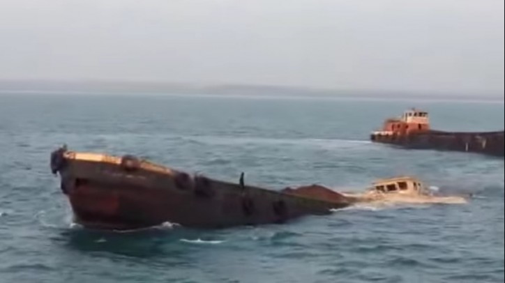 Goa Barge Sinks Off Maharashtra Coast India Video