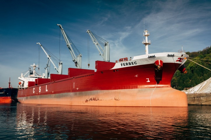 The largest conventional geared bulk carrier in the Canadian domestic fleet now operating for CSL