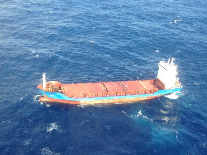 Unconscious master medevaced off disabled freighter in rough seas