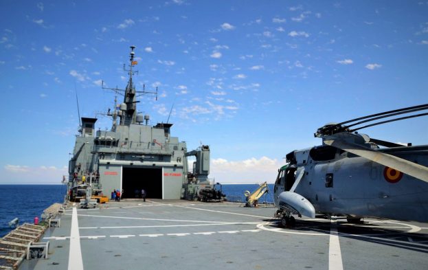 EU NAVFOR flagship ESPS Galicia maintains counter-piracy watch off coast of Somalia