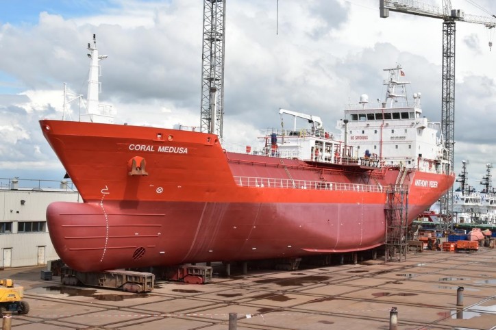LNG carrier Coral Medusa completes repairs under gas at Damen Shiprepair Harlingen