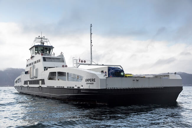 Ampere - World’s First Fully Electric Ferry Wins Ship Efficiency Award