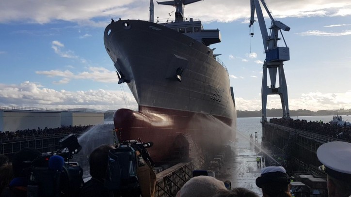 WATCH: Launching ceremony of the Australian Oilers Replenishment (AOR) NUSHIP Supply