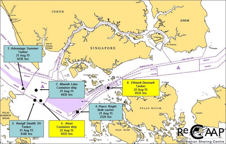 Six pirate attacks in two days in Straits of Malacca and Singapore