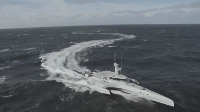 CMN's Ocean Eagle 43 Trimaran Patrol Vessel Demonstrating Seakeeping in Sea State 5