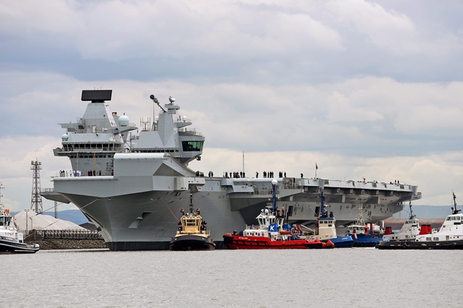 HMS Queen Elizabeth sails for the first time