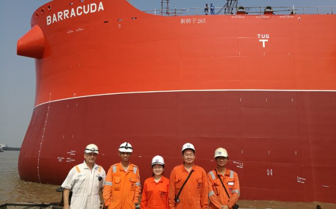 Klaveness combination carrier Barracuda leaves drydocks - one step further towards completion