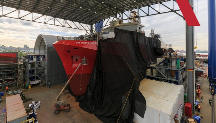 Seaspan unveils the first large vessel to be designed and built in Canada under the National Shipbuilding Strategy
