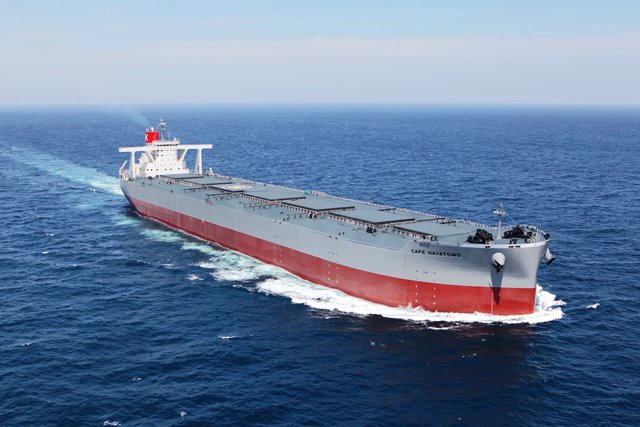 K-Line Takes Delivery of 250,000-dwt Ore Carrier CAPE HAYATOMO From Namura Shipbuilding