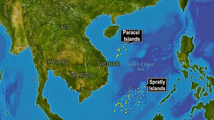 Spratly islands and disputed waters in the South China Sea