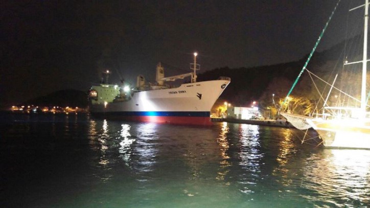 Cargo ship Crown Emma runs aground in Bosporus