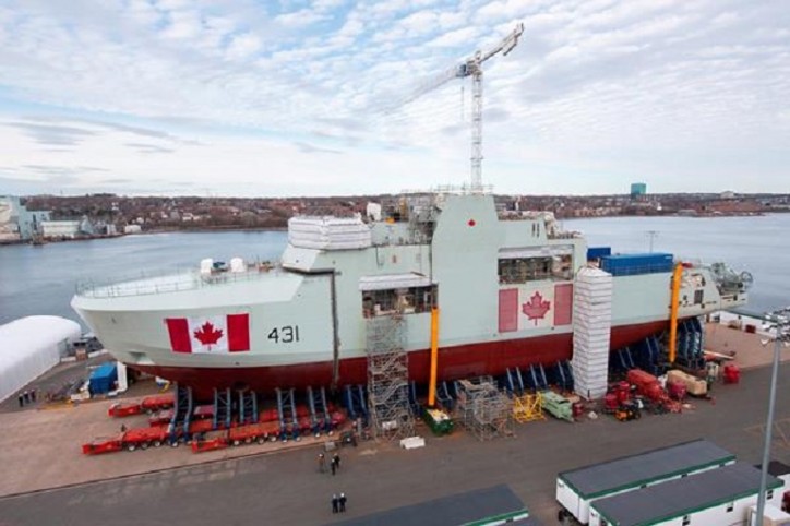 Canada’s second Arctic and Offshore Patrol Ship structurally assembled at Halifax Shipyard