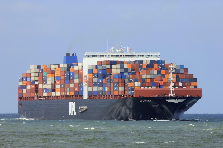 Container Ship APL Vanda Runs Aground Off Cowes, UK