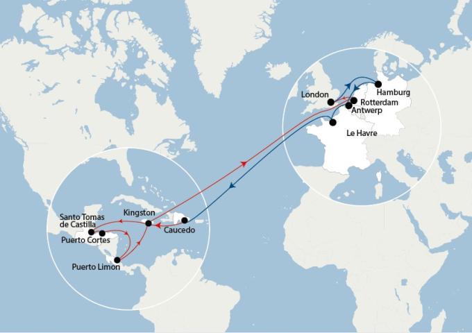 CMA CGM' ECS service between North Europe and Central America