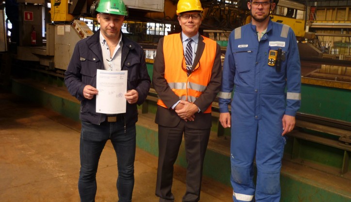 The DNV paper of the steel cutting has been signed