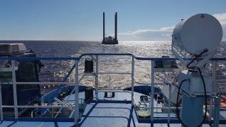 Atomflot's icebreaking tugboat Yuribey completed towing of Amazon jack-up floating drilling rig