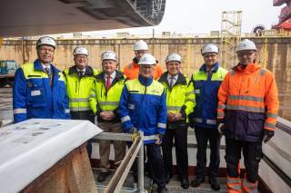 Keel laying of Spirit of Tasmania car and passenger ferry celebrated in Rauma shipyard – the vessel represents the biggest foreign sale between Finland and Australia