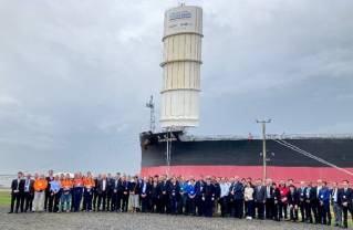 Coal Carrier SHOFU MARU Equipped with 'Wind Challenger' Hard Sail Marks Maiden Call in Australia