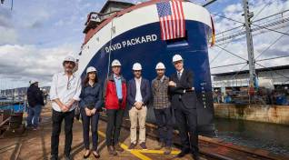 Launching of the RV David Packard at Freire Shipyard