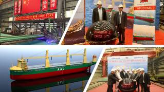 Steel cutting ceremony for the first of AAL's SIX new Super B-Class 32K DWT heavy-lift MPVs - AAL Limassol