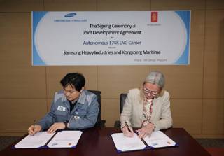 Samsung Heavy teams up with Kongsberg to develop autonomous LNG carriers