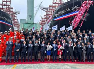 Naming Ceremony of Two ZIM LNG vessels, ZIM MOUNT EVEREST and ZIM MOUNT BLANC Held in SHI Shipyard in Korea