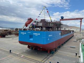 Baku Shipyard launches Zangilan tanker built for Azerbaijan Caspian Shipping Company