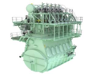 The first ME-GA engine completes gas trials aboard an LNG carrier built by Hyundai Samho Heavy Industries for Knutsen OAS Shipping