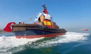 Boluda and Med Marine mark a new milestone with the launch of the latest generation of the VB AHMOSE port tugboat