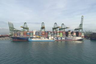 CMA CGM SCANDOLA, the Group’s first LNG-powered containership to call West African Ports
