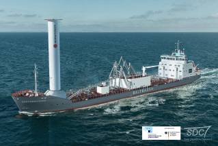 The first Norsepower Rotor Sail™ funded by German Government to be fitted on Baltrader’s new cement carrier