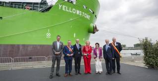 DEME named the new fallpipe vessel ‘Yellowstone’ in Zeebrugge, Belgium