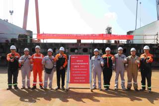 CIMC SOE held a keel-laying ceremony for the 1450TEU container vessel