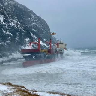 Twenty crew members evacuated as MSC Baltic III runs aground in rough seas
