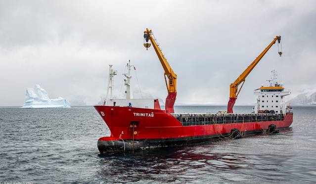 First cargo delivery from Antarctica in Montevideo by MV Trinitas ...