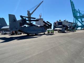 U.S. Marine Corps MV-22 Ospreys Loaded on M/V Patriot at Port of Jacksonville, Florida