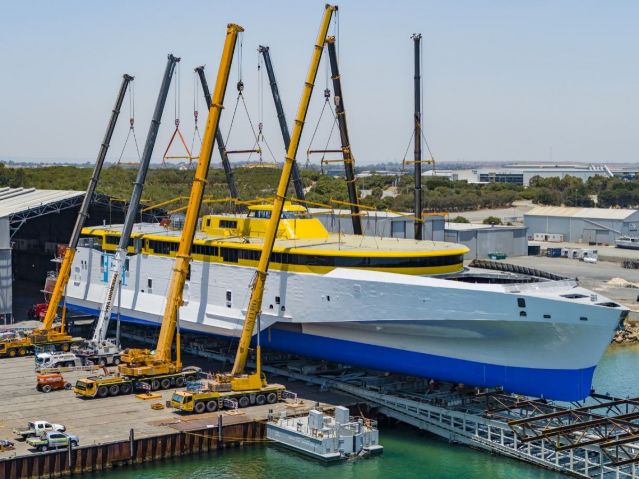 Austal Australia Rolls Out 118 Metre Trimaran For Fred.Olsen Express ...