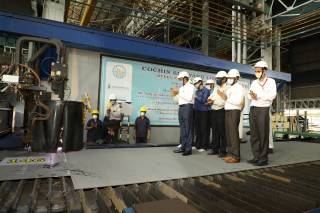 Cochin shipyard held plate cutting ceremony for two autonomous electric vessels for Asko Maritime AS