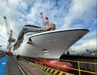 Oceania Cruises Floats Out New Ship Vista At Fincantieri Shipyard in Genoa, Italy