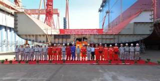 Hudong-Zhonghua Shipbuilding held keel-laying ceremony for MOL’s 2nd large LNG bunkering vessel