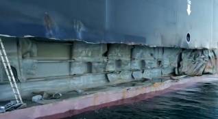 Container ship MSC Tina heavily damaged in allision at Port of Istanbul (Video)