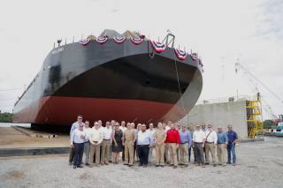 Bollinger Shipyards Christens Ocean Transport Barge Holland for General Dynamics Electric Boat