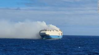 Vehicles Carrier Felicity Ace full of luxury cars on fire and adrift in the middle of the Atlantic