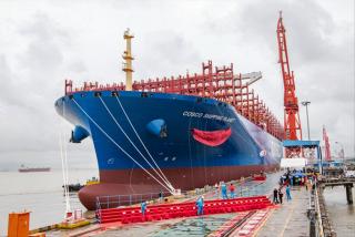 Jiangnan Shipbuilding delivers the last in series of 21000TEU super-large container ships to Cosco Shipping Group