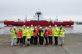 Cammell Laird stages “Float-off” for new £10 ferry for Red Funnel