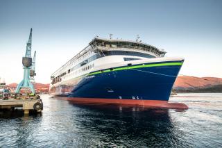 Spotted: Plug-in hybrid vessel Color Hybrid launched from the dock hall at Ulstein Verft