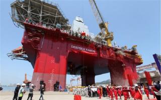 Deepsea Yantai - a newbuild semi-submersible drilling rig destined for operations in Norway, launched in China